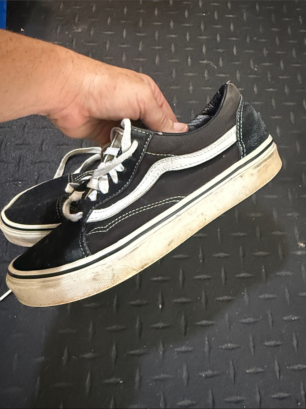 Classic Black and White Vans Old Skool Skate Shoes with White Stripe